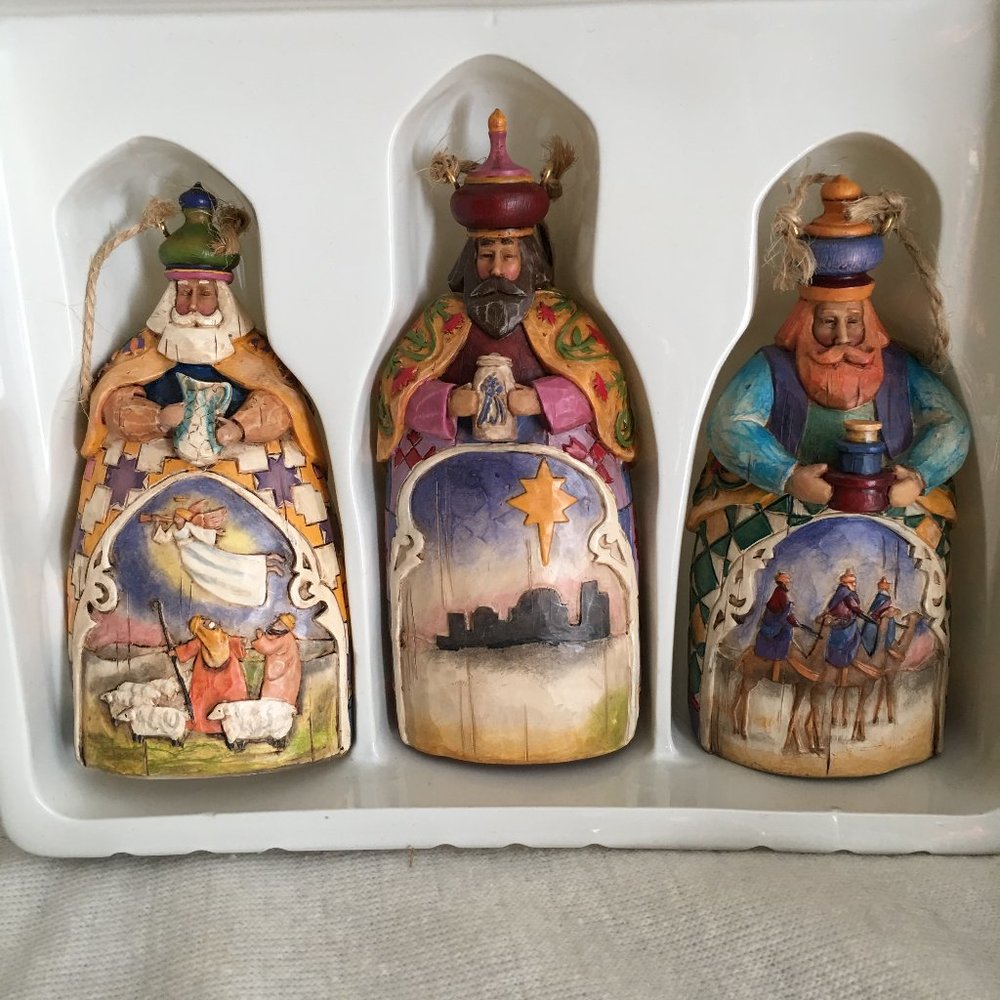Enesco Jim Shore 3 Wise Men ornament set #117712,